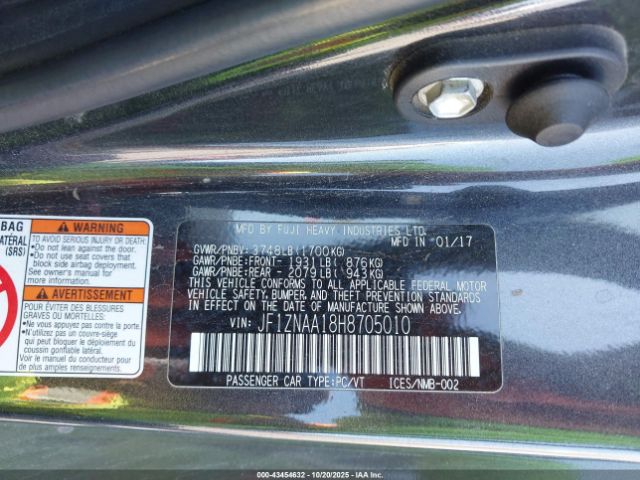 2017 TOYOTA 86 JF1ZNAA18H8705010 Photo 8