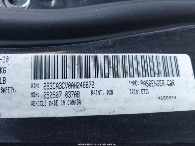 2010 DODGE CHARGER 2B3CA3CV0AH246872 Photo 8