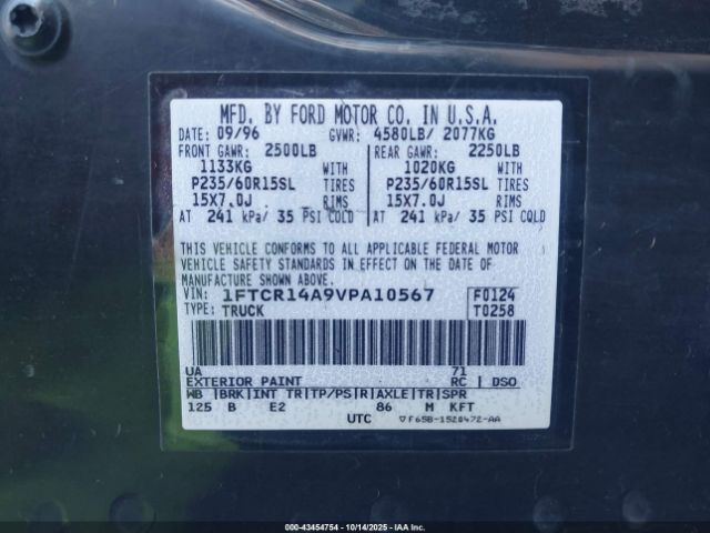 1997 FORD RANGER 1FTCR14A9VPA10567 Photo 8