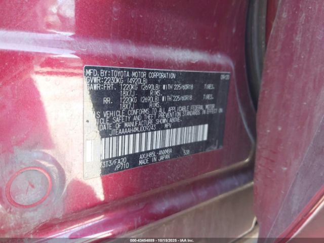 2021 TOYOTA VENZA JTEAAAAH4MJ009243 Photo 8