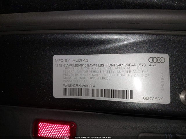 2019 AUDI A5 WAUENCF5XKA099884 Photo 8