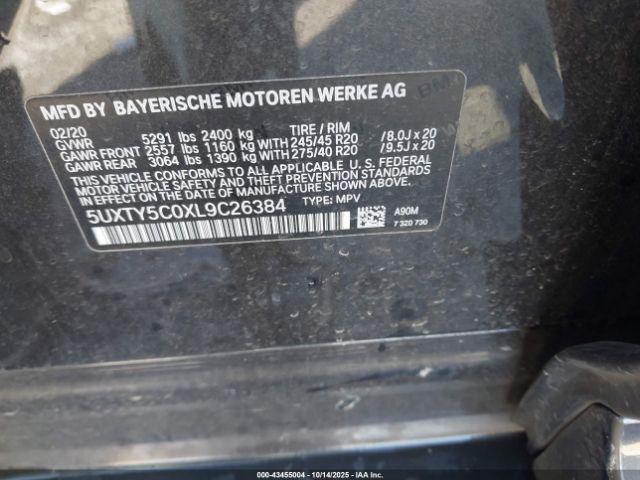 2020 BMW X3 5UXTY5C0XL9C26384 Photo 8