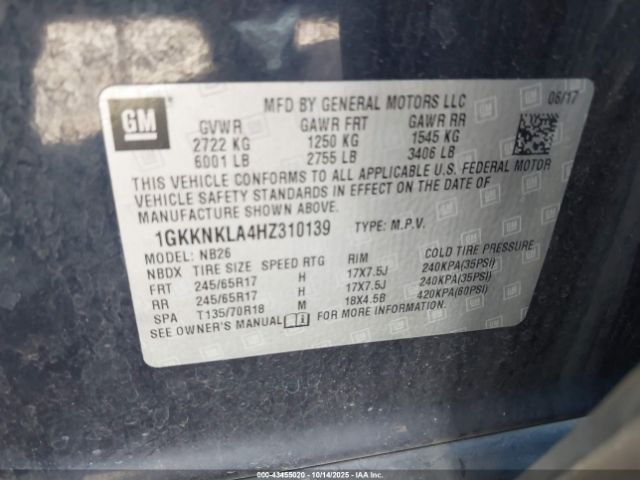 2017 GMC ACADIA 1GKKNKLA4HZ310139 Photo 8