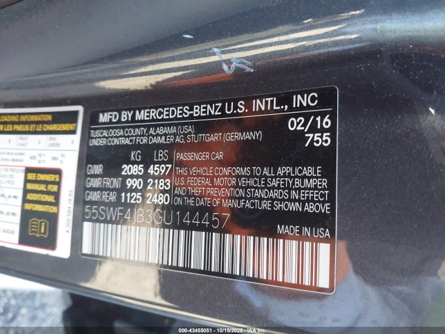 55SWF4JB3GU144457 Mercedes-Benz C 300