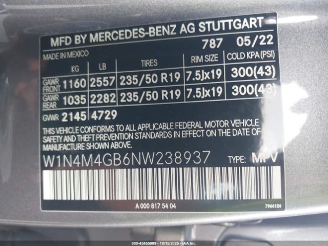 2022 MERCEDES-BENZ GLB 250 W1N4M4GB6NW238937 Photo 8