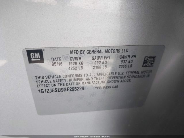 2016 CHEVROLET MALIBU HYBRID 1G1ZJ5SU9GF295228 Photo 8