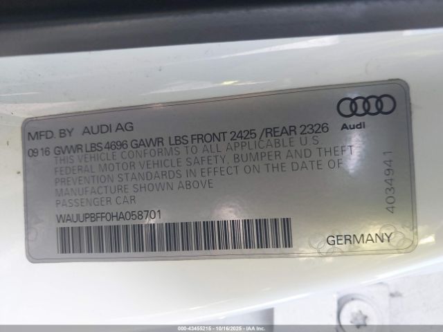 2017 AUDI A3 E-TRON WAUUPBFF0HA058701 Photo 8