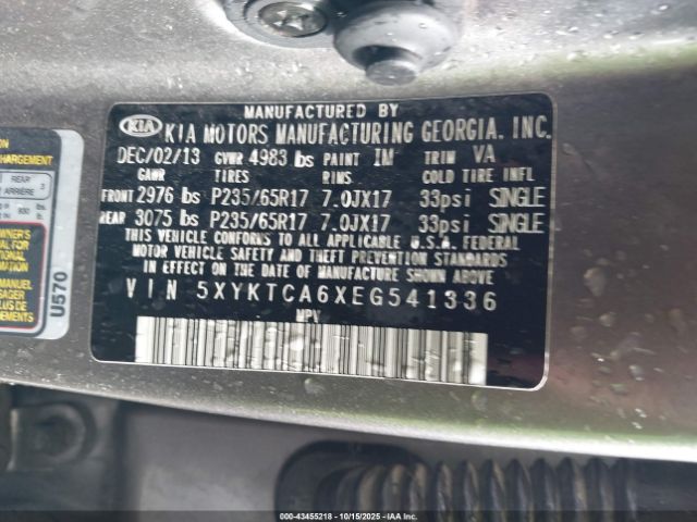2014 KIA SORENTO 5XYKTCA6XEG541336 Photo 8