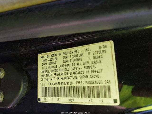 2005 ACURA TL 19UUA65595A079130 Photo 8