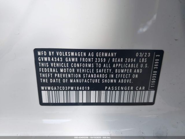 2023 VOLKSWAGEN GOLF GTI WVWGA7CD3PW184019 Photo 8