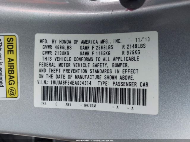2014 ACURA TL 19UUA8F54EA004314 Photo 8