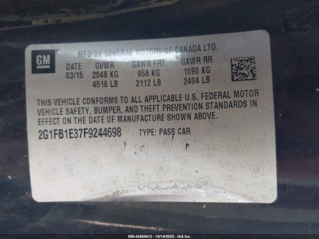 2015 CHEVROLET CAMARO 2G1FB1E37F9244698 Photo 8