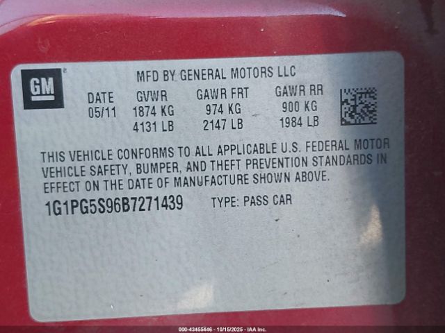 2011 CHEVROLET CRUZE 1G1PG5S96B7271439 Photo 8