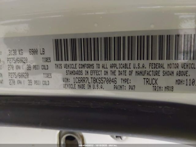 2019 RAM 1500 CLASSIC 1C6RR7LT8KS570046 Photo 8