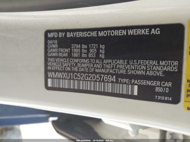 2016 MINI HARDTOP WMWXU1C52G2D57694 Photo 8