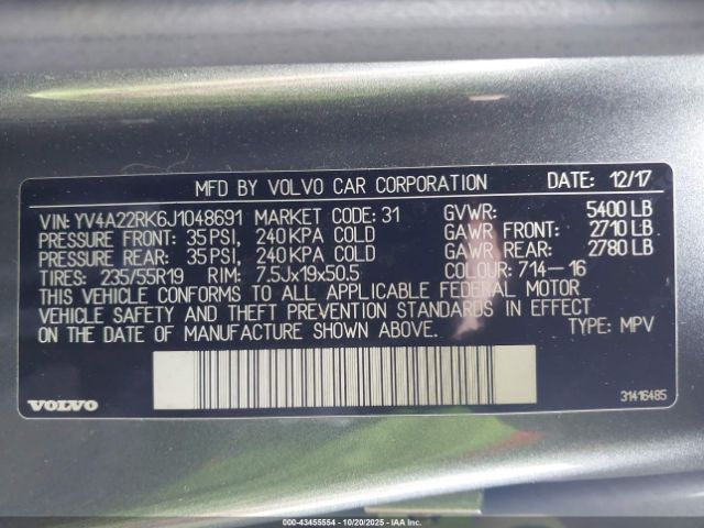 2018 VOLVO XC60 YV4A22RK6J1048691 Photo 8