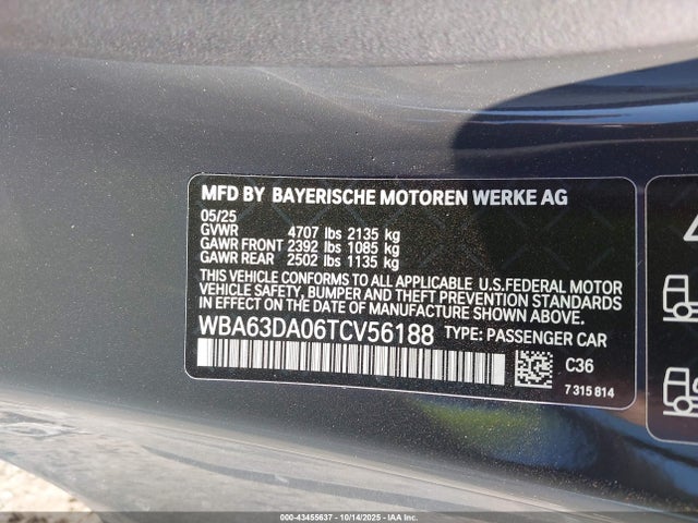 2026 BMW 4 SERIES WBA63DA06TCV56188 Photo 8