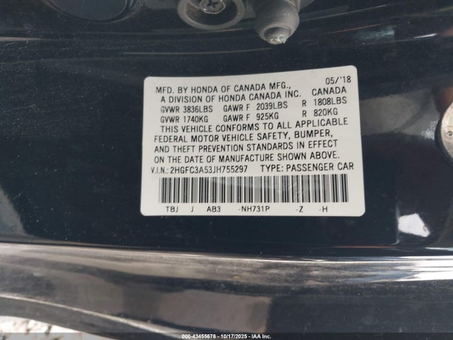 2HGFC3A53JH755297 Honda l15b7