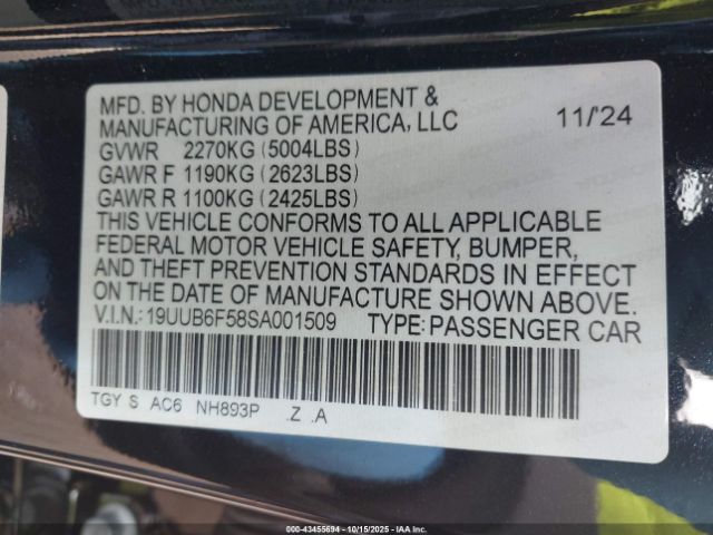 2025 ACURA TLX 19UUB6F58SA001509 Photo 8