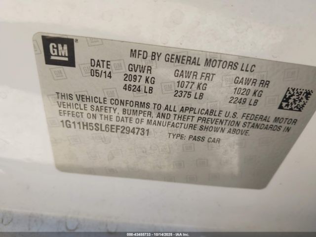 2014 CHEVROLET MALIBU 1G11H5SL6EF294731 Photo 8