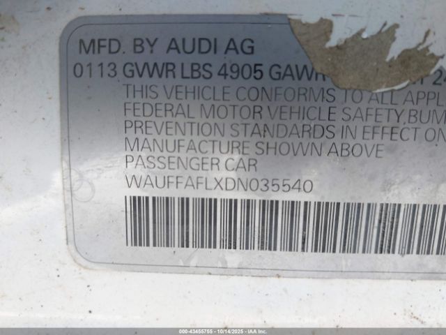 2013 AUDI A4 WAUFFAFLXDN035540 Photo 8