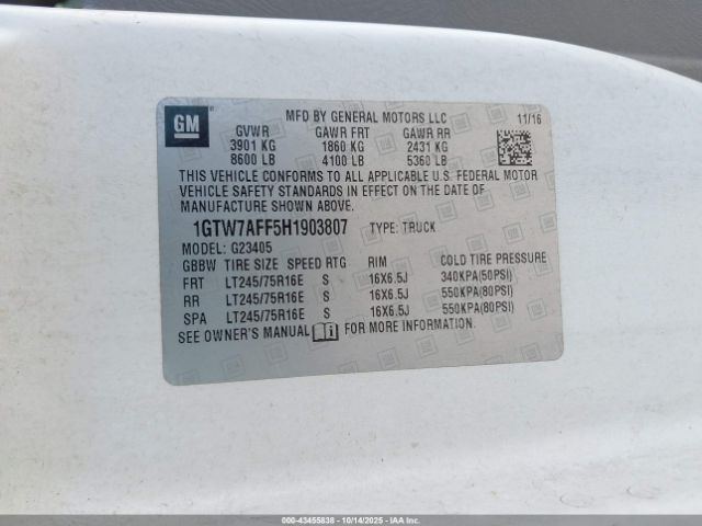 2017 GMC SAVANA 2500 1GTW7AFF5H1903807 Photo 8