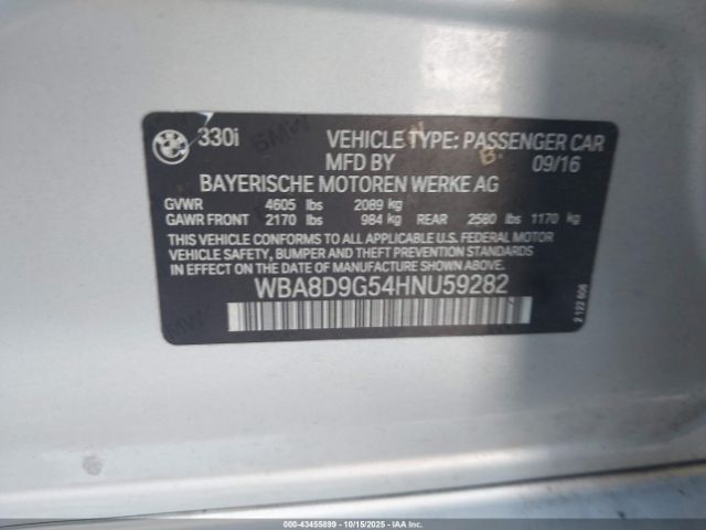 2017 BMW 330I WBA8D9G54HNU59282 Photo 8