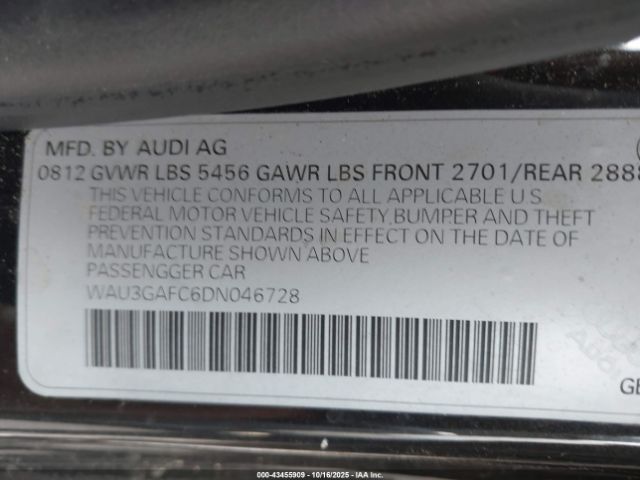 2013 AUDI A7 WAU3GAFC6DN046728 Photo 8