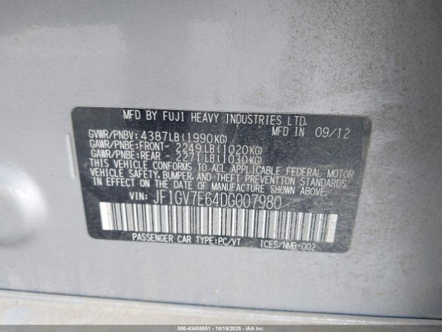 2013 SUBARU IMPREZA WRX JF1GV7E64DG007980 Photo 8