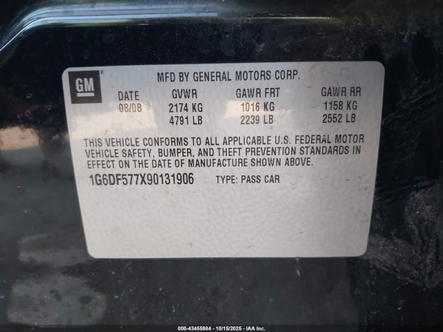 2009 CADILLAC CTS 1G6DF577X90131906 Photo 8