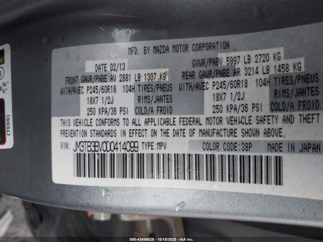 2013 MAZDA CX-9 JM3TB3BV0D0414099 Photo 8