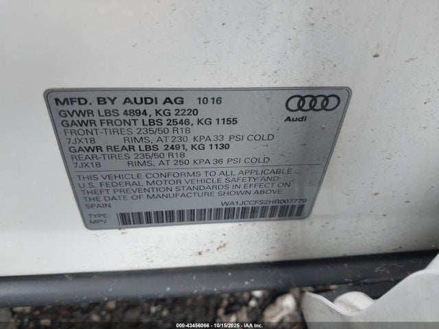2017 AUDI Q3 WA1JCCFS2HR007779 Photo 8