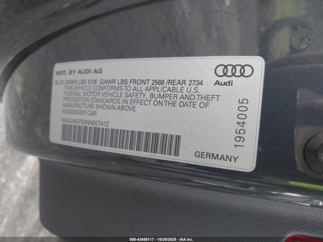 2022 AUDI A5 CABRIOLET WAU2AGF50NN007412 Photo 8