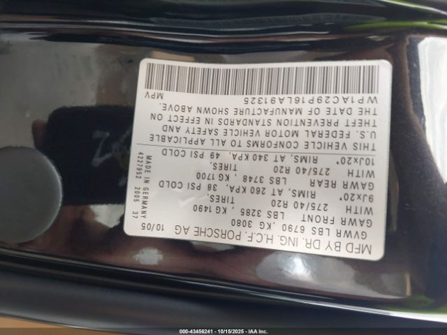 2006 PORSCHE CAYENNE WP1AC29P16LA91325 Photo 8