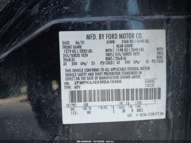 2021 FORD EDGE 2FMPK4J9XMBA10466 Photo 8
