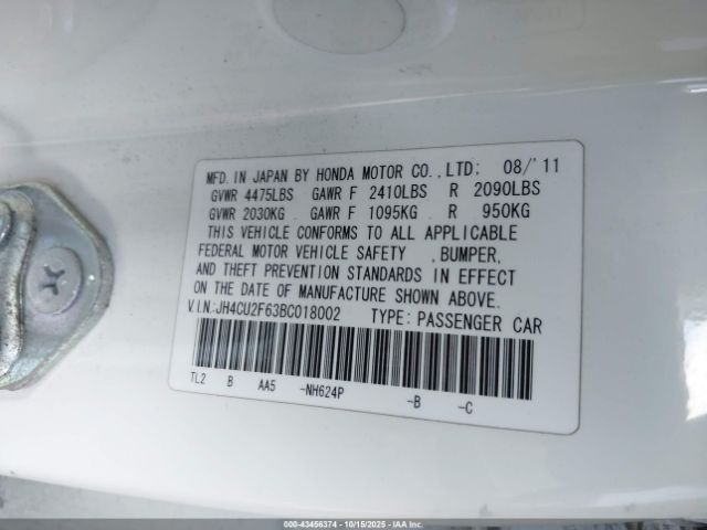 2011 ACURA TSX JH4CU2F63BC018002 Photo 8