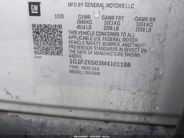 2021 CHEVROLET BOLT EV 1G1FZ6S03M4101198 Photo 8