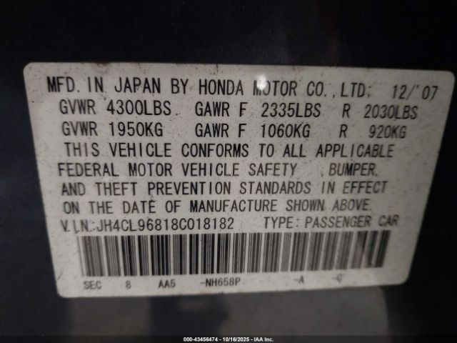 2008 ACURA TSX JH4CL96818C018182 Photo 8