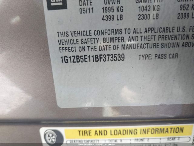 2011 CHEVROLET MALIBU 1G1ZB5E11BF373539 Photo 8