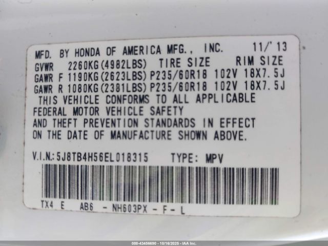 2014 ACURA RDX 5J8TB4H56EL018315 Photo 8