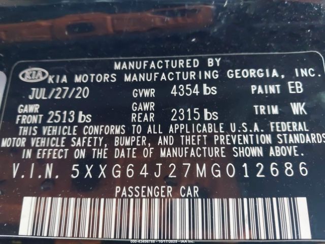 2021 KIA K5 5XXG64J27MG012686 Photo 8