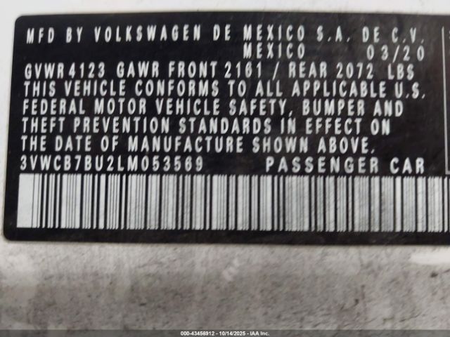 2020 VOLKSWAGEN JETTA 3VWCB7BU2LM053569 Photo 8