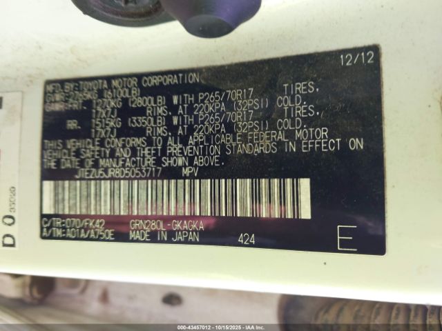 2013 TOYOTA 4RUNNER JTEZU5JR8D5053717 Photo 8