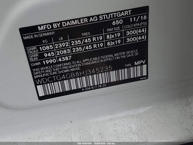 2017 MERCEDES-BENZ GLA 250 WDCTG4GB8HJ345235 Photo 8