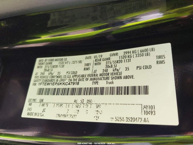 2019 FORD F-150 1FTEW1EP6KKC47918 Photo 8