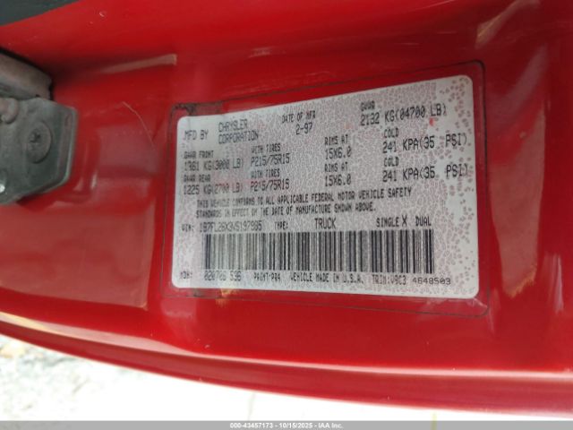 1997 DODGE DAKOTA 1B7FL26X3VS197985 Photo 8