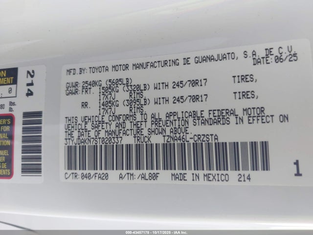 Toyota Tacoma 2025 3TYJDAKN7ST020337 Image 23