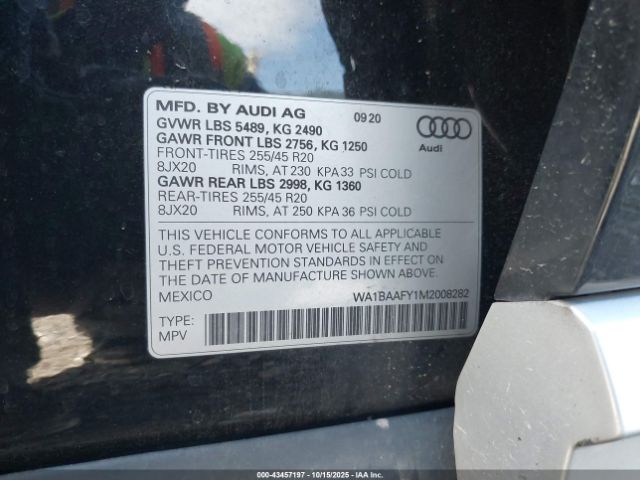 2021 AUDI Q5 WA1BAAFY1M2008282 Photo 8