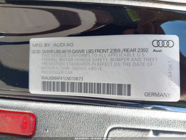 2020 AUDI A4 WAUGMAF41LN010673 Photo 8
