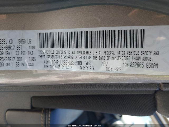 Jeep Cherokee 2017 1C4PJLCB3HW668989 Image 9